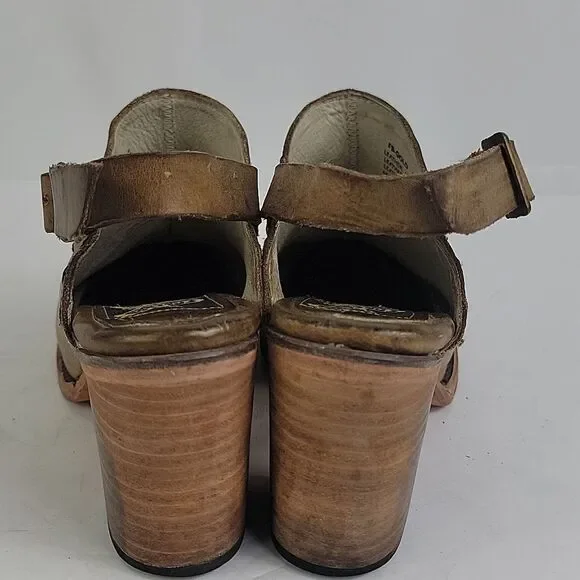 Freebird By Steven Gold Brown Leather Women's Ankle Boots - Picture 9 of 12